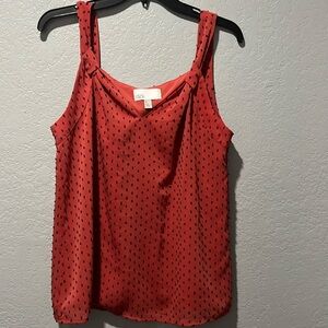 NORDSTROMS RACK Coral and Black Sleeveless Top